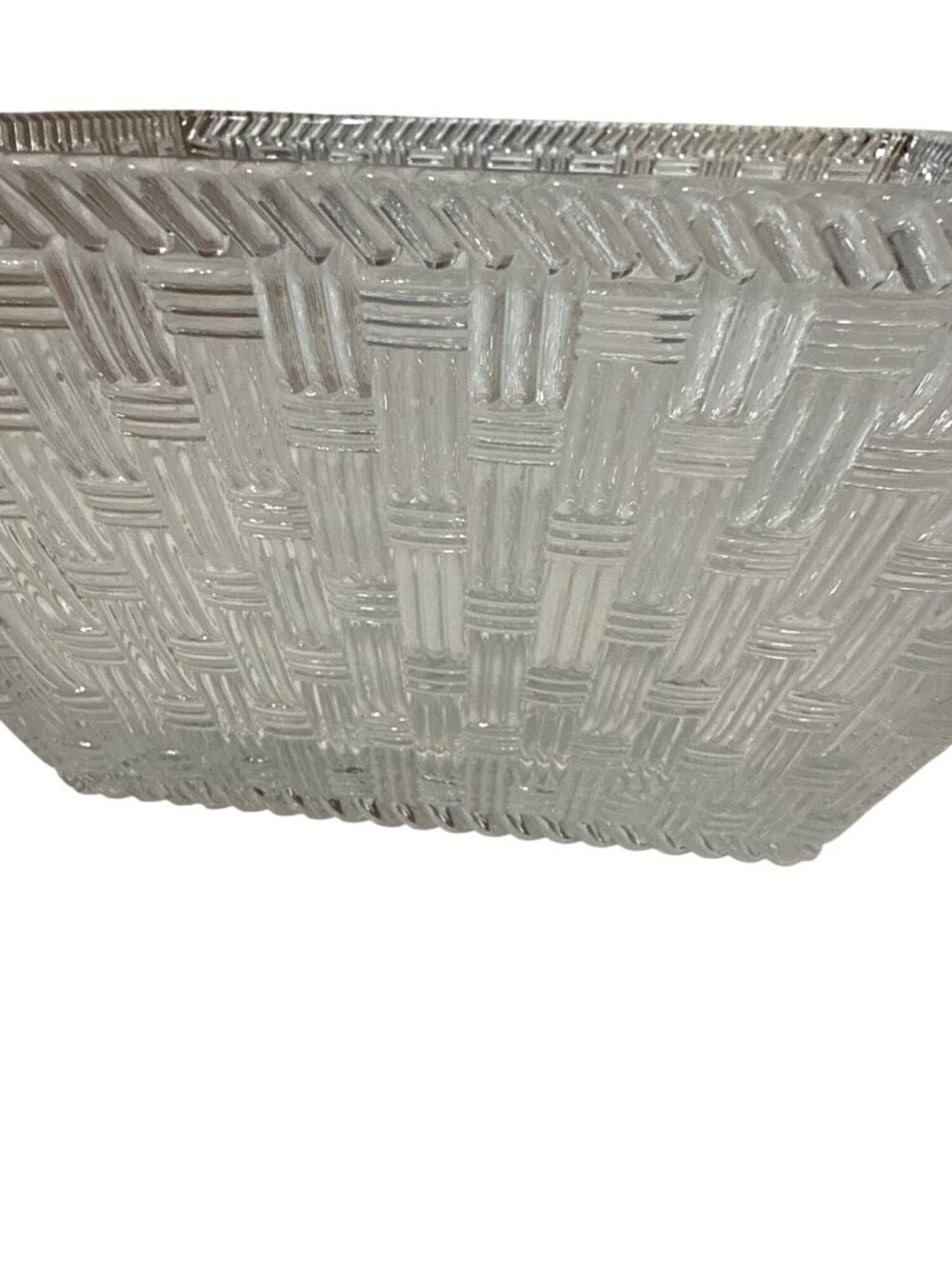 Tiffany & Co Square Glass Bowl Basket Weave Texture Made In Germany 8 Inches - Picture 4 of 7